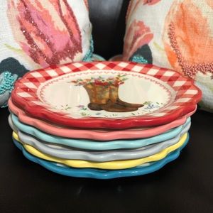 Pioneer Woman Gingham Novelty Appetizer Plates